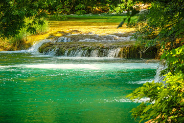 Waterfalls Skradinski Buk in The Krka National Park in Croatia, Europe.