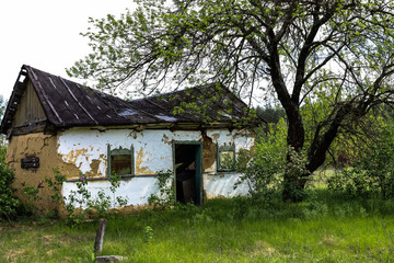 Old, abandoned house in the village