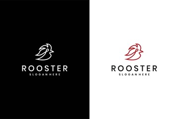 rooster line logo Vector