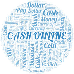 Fototapeta premium Cash Online typography vector word cloud.
