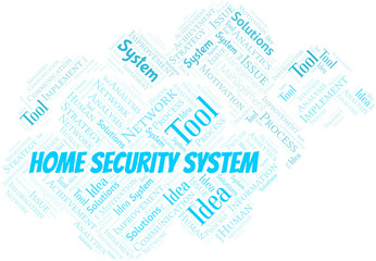 Obraz premium Home Security System typography vector word cloud.
