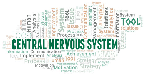 Central Nervous System typography vector word cloud.