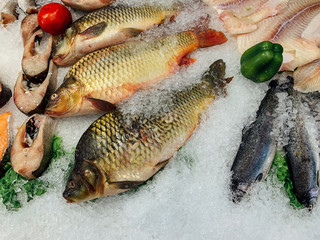 lots of fresh fish for cooking like the background