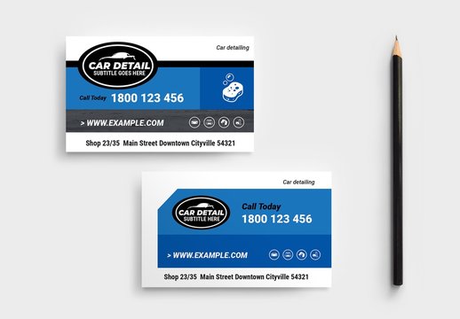 Car Detailing Business Card Layout for Automotive Professionals