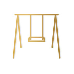 golden hanging swing icon - vector illustration