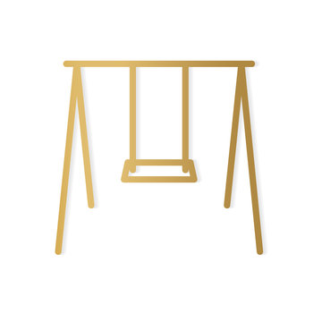 golden hanging swing icon - vector illustration