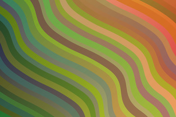 Blue, green and brown waves vector background.