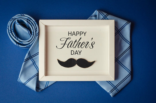 Happy father day greeting card. Postcard frame