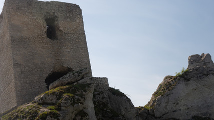 Ruins of the castle in Olsztyn. Free space for an inscription