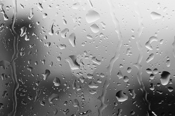 water drops on glass