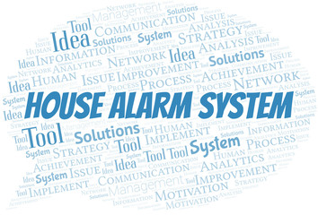 House Alarm System typography vector word cloud.