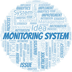 Obraz premium Monitoring System typography vector word cloud.