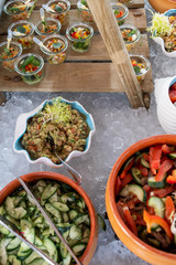 Luxury catering by the pool, food bloggers event, banquet, wedding, festive, hotel brunch buffet