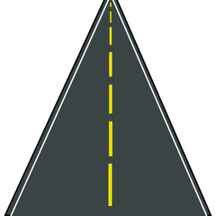 Road or highway traveling into the horizon vector on isolated white background. 