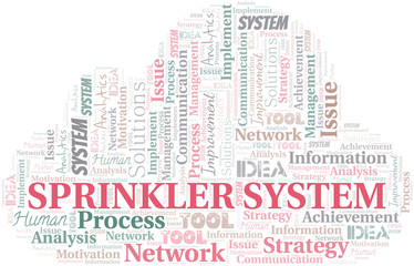 Sprinkler System typography vector word cloud.