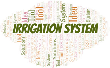 Fototapeta premium Irrigation System typography vector word cloud.