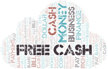 Free Cash typography  word cloud.