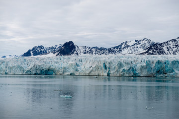 Fototapeta na wymiar Glacier on Svalbard, Arctic - view from expedition vessel