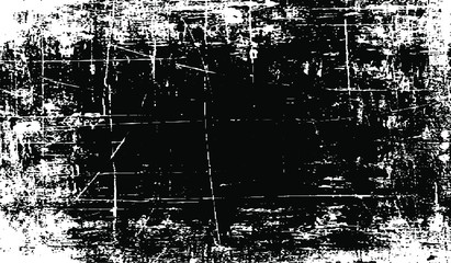 Scratched Grunge Urban Background Texture Vector. Dust Overlay Distress Grainy Grungy Effect. Distressed Backdrop Vector Illustration. Isolated Black on White Background. EPS 10.
