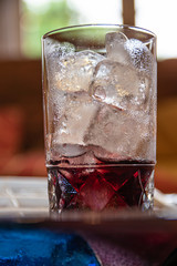 Glass with liquor and ice