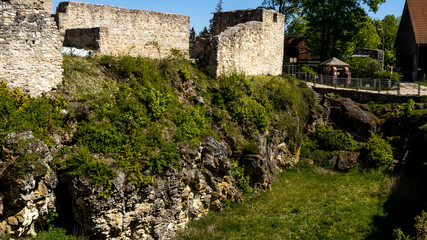 Neumarkt in der Oberpfalz, Bavaria / Germany - May 06, 2020. Ruines of Wolfstein castle near the village Neumarkt in der Oberpfalz.