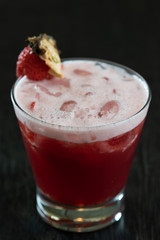 Strawberry cocktail with ice