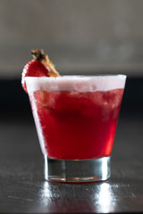 Strawberry cocktail with ice