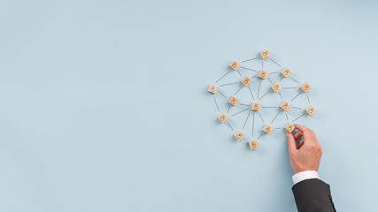 Conceptual image of network marketing and customer managed relationship