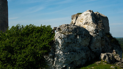 Ruins of the castle in Olsztyn. Free space for an inscription