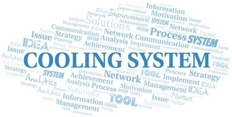 Cooling System typography vector word cloud.