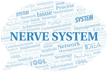 Obraz premium Nerve System typography vector word cloud.
