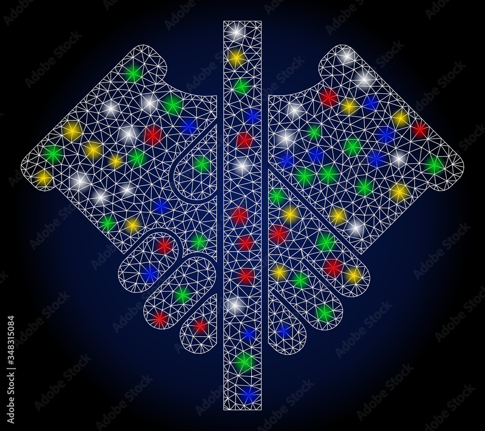 Poster glowing mesh no handshake with constellation effect. abstract illuminated vector model of no handsha