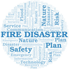 Fire Disaster typography vector word cloud.