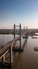 The Zarate Brazo Largo Bridges are two cable-stayed road and railway bridges in Argentina, crossing the Parana River between the cities of Zarate, Buenos Aires, and Brazo Largo, Entre Rios.