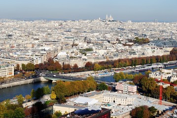 City view from Eiffel tower, Paris