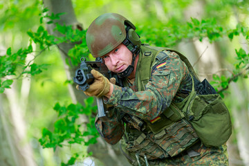German soldier with a german assault rifle