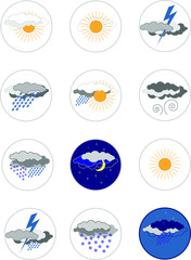 Weather icons for print, web or mobile application.
