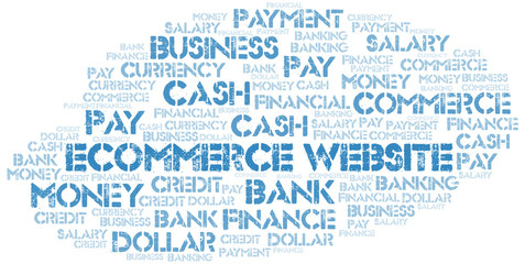 Fototapeta premium Ecommerce Website typography vector word cloud.