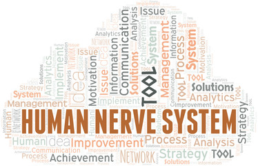 Obraz premium Human Nerve System typography vector word cloud.