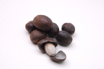 Ceylon Spice Nutmeg on white background