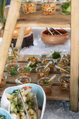 Luxury catering by the pool, food bloggers event, banquet, wedding, festive, hotel brunch buffet