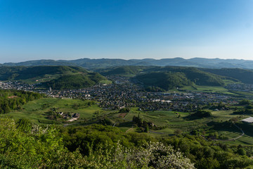 Fototapeta premium view from Sissacher Fluh during sunset in Baselland, Switzerland