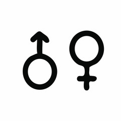 Gender icon vector or male and female flat sign symbols