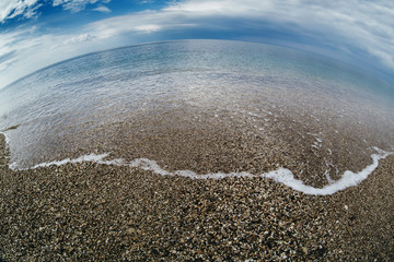 View of the sea from the ground.
