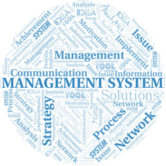 Management System typography vector word cloud.