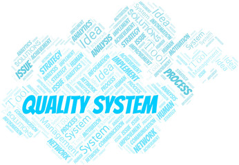 Obraz premium Quality System typography vector word cloud.