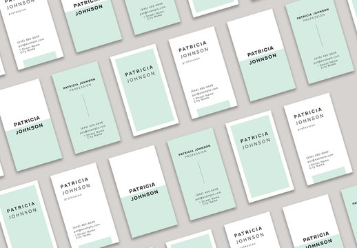 Mint and White Business Cards Layout