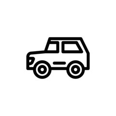 Automobile vector icon in line art style on white background, Vehicle sign for mobile concept and web design, Car glyph icon, Transportation symbol, logo illustration, Pixel perfect vector graphics