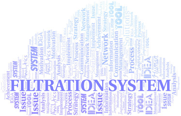 Obraz premium Filtration System typography vector word cloud.