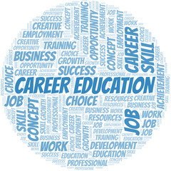 Career Education typography vector word cloud.